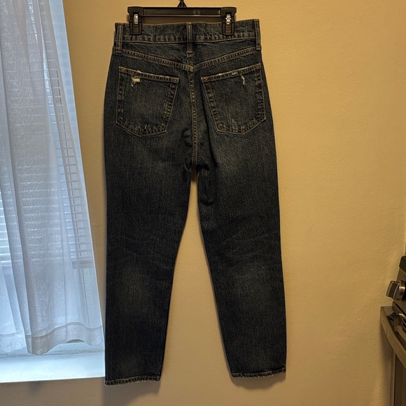 Women's Straight Leg Distressed Denim Jeans - Picture 3 of 7